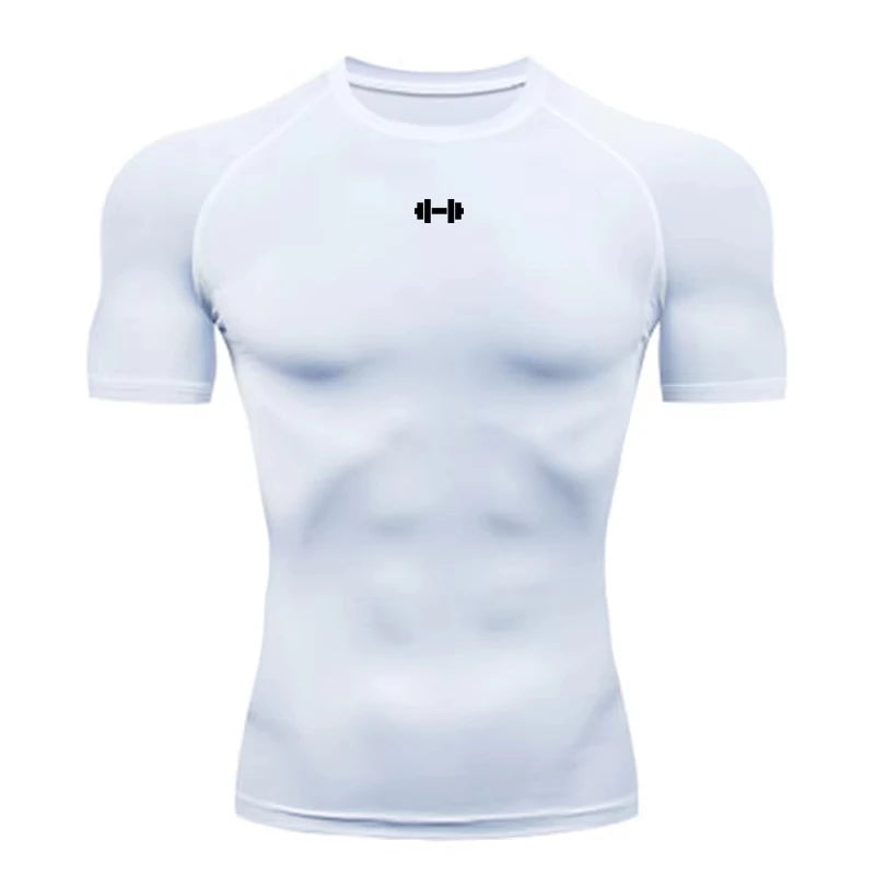 Men's Quick Dry Compression Running Shirt - Athletic Gym Workout Tee