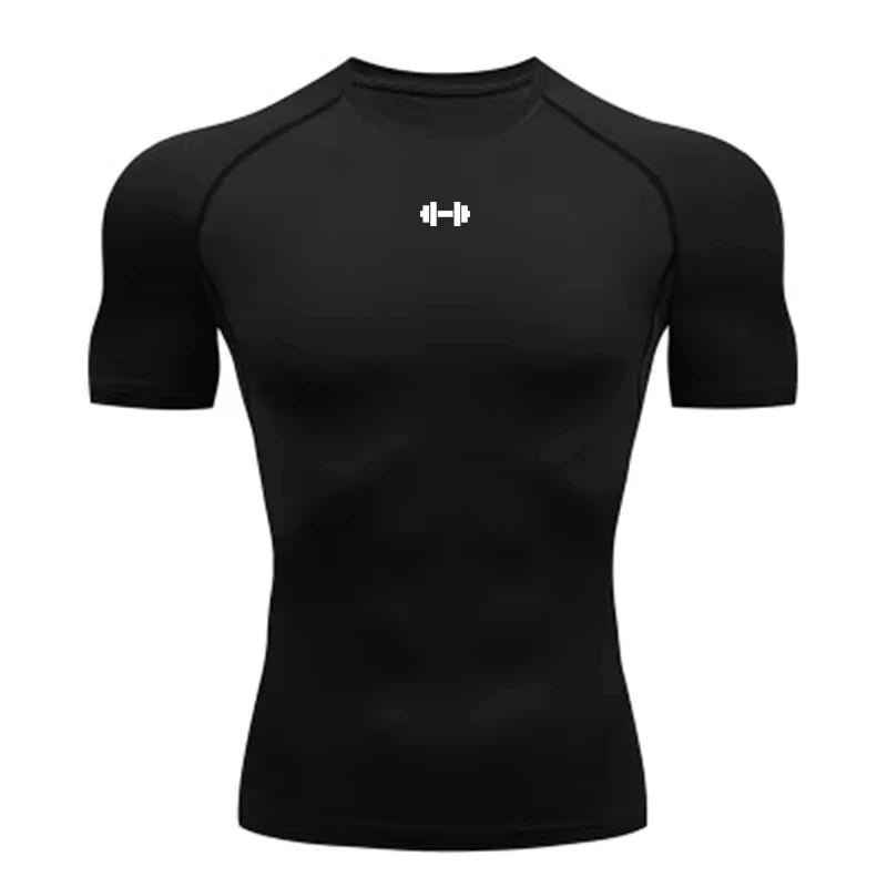 Men's Quick Dry Compression Running Shirt - Athletic Gym Workout Tee